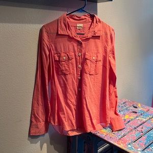 JCREW BUTTON DOWN SHIRT SMALL with down tab sleeve